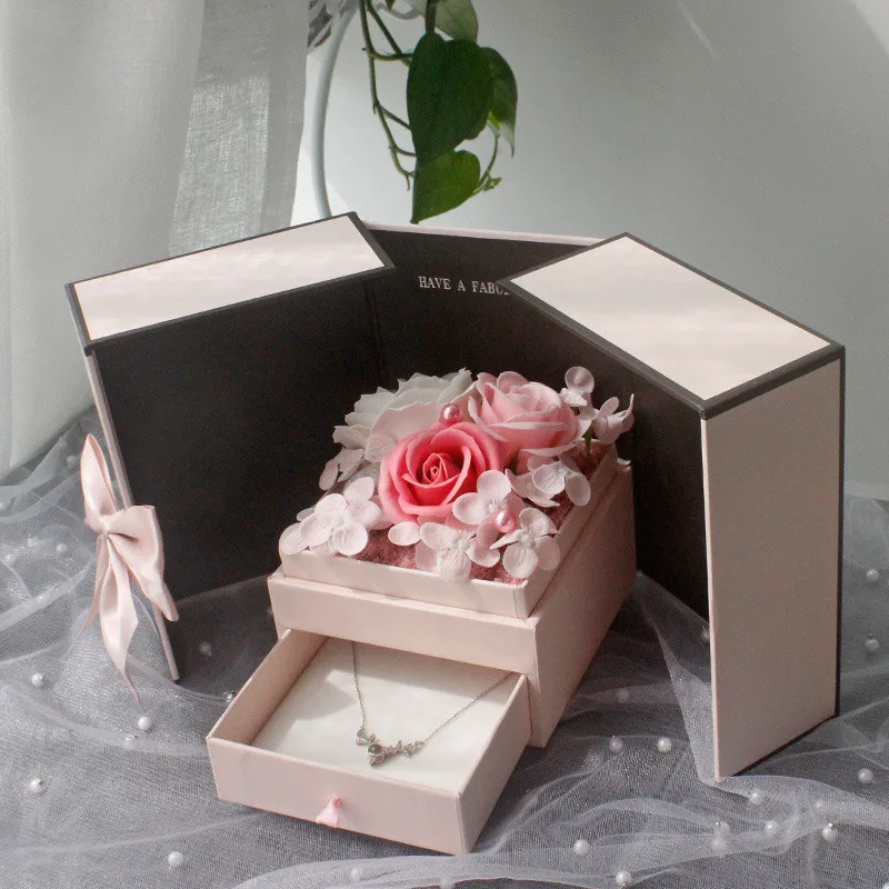 Soap Rose Box With Lamp Lipstick Earrings Eternal Flower Necklace Gift Box Carnation For Women Romantic Valentine's Day Gift
Soap Rose Box With Lamp Lipstick Earrings Eternal Flower Necklace Gift Box Carnation For Women Romantic Valentine's Day Gift