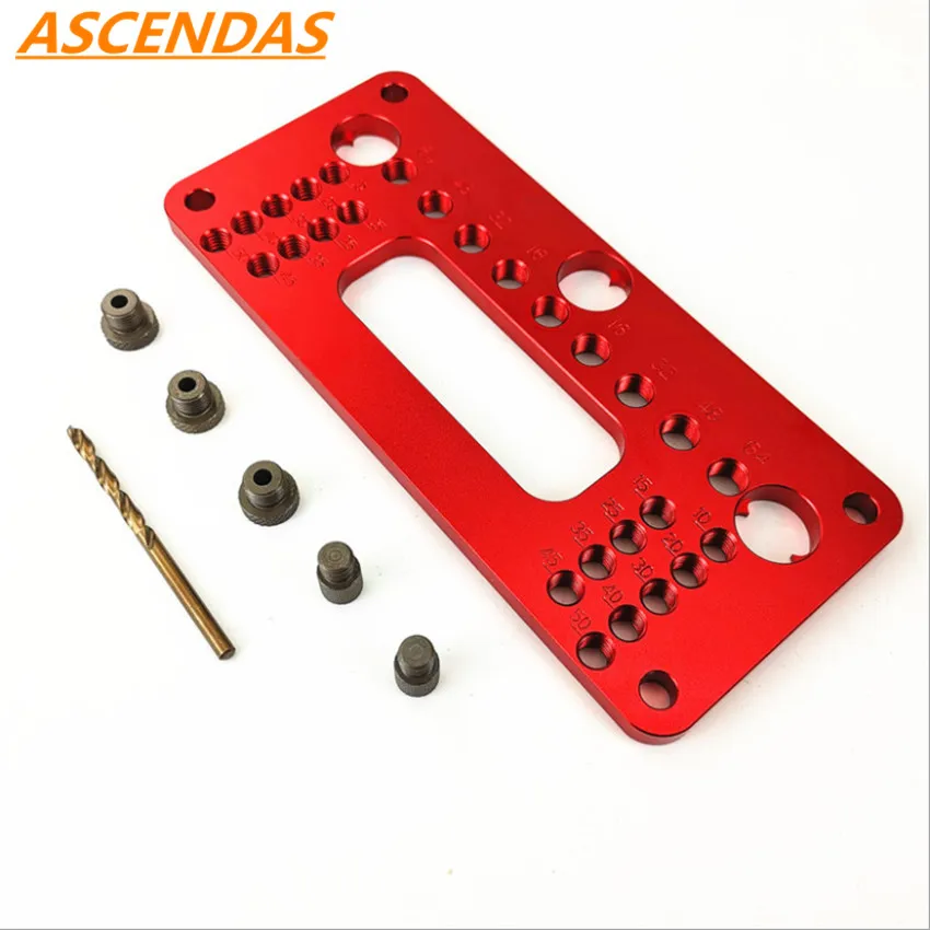 

True Position Aluminum Alloy Tools Drill Guide Sleeve Cabinet Hardware Jig Drawer Pull Wood Drilling Dowelling Tools Set TP-0226