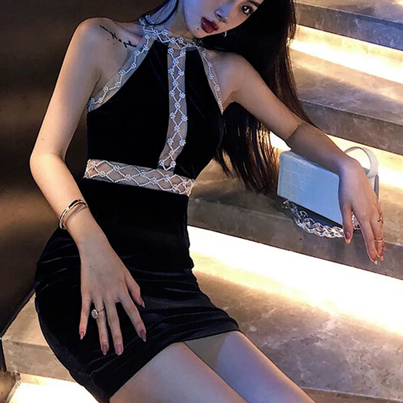 Handmade Beaded Velvet Hepburn Gothic Style Little Black Dress Slim Women's Senior Little Black Dress Sexy Annual Party Dress
Handmade Beaded Velvet Hepburn Gothic Style Little Black Dress Slim Women's Senior Little Black Dress Sexy Annual Party Dress