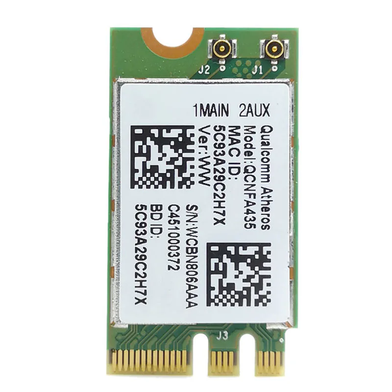 Беспроводная карта-адаптер для Qualcomm Atheros QCA9377 QCNFA435 802.11AC 2,4G/5G NGFF Wi-Fi-карта Bluetooth 4,1
Беспроводная карта-адаптер для Qualcomm Atheros QCA9377 QCNFA435 802.11AC 2,4G/5G NGFF Wi-Fi-карта Bluetooth 4,1