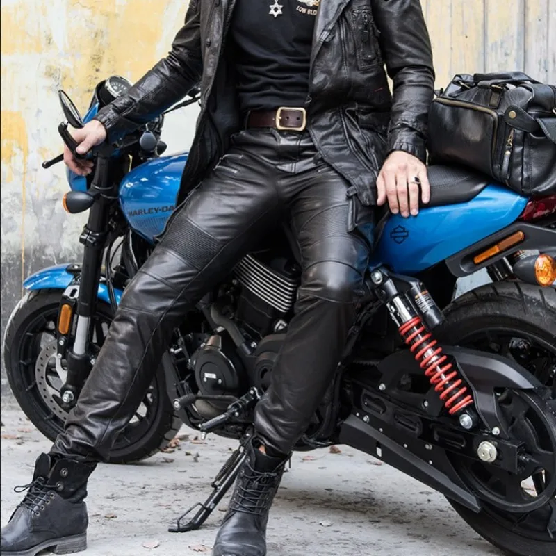 Mens Autumn Winter Sheepskin Real Lether Pencil Pants Multi Pocket Tactical Pants Leather Motorcycle Slim Fit Long Trousers 36
Mens Autumn Winter Sheepskin Real Lether Pencil Pants Multi Pocket Tactical Pants Leather Motorcycle Slim Fit Long Trousers 36