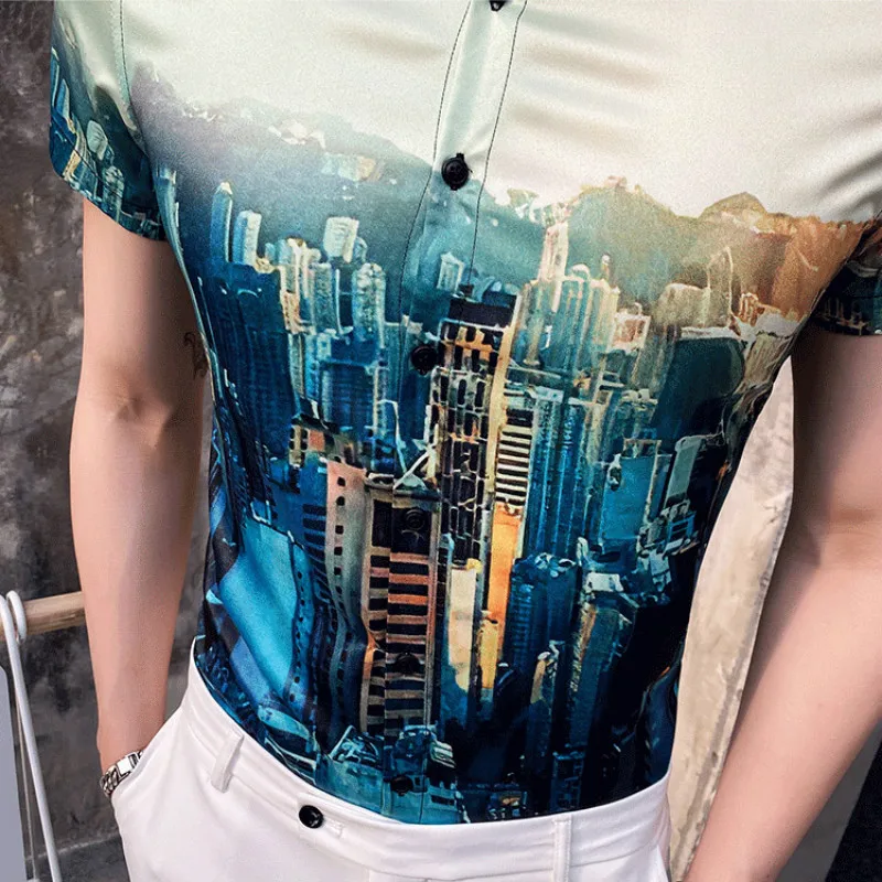 Big Size 2021 3D Print Men Shirt Short Sleeve Casual Slim Fit Dress Shirt Streetwear Social Blouse Fashion Men Clothes Camisa
Big Size 2021 3D Print Men Shirt Short Sleeve Casual Slim Fit Dress Shirt Streetwear Social Blouse Fashion Men Clothes Camisa
