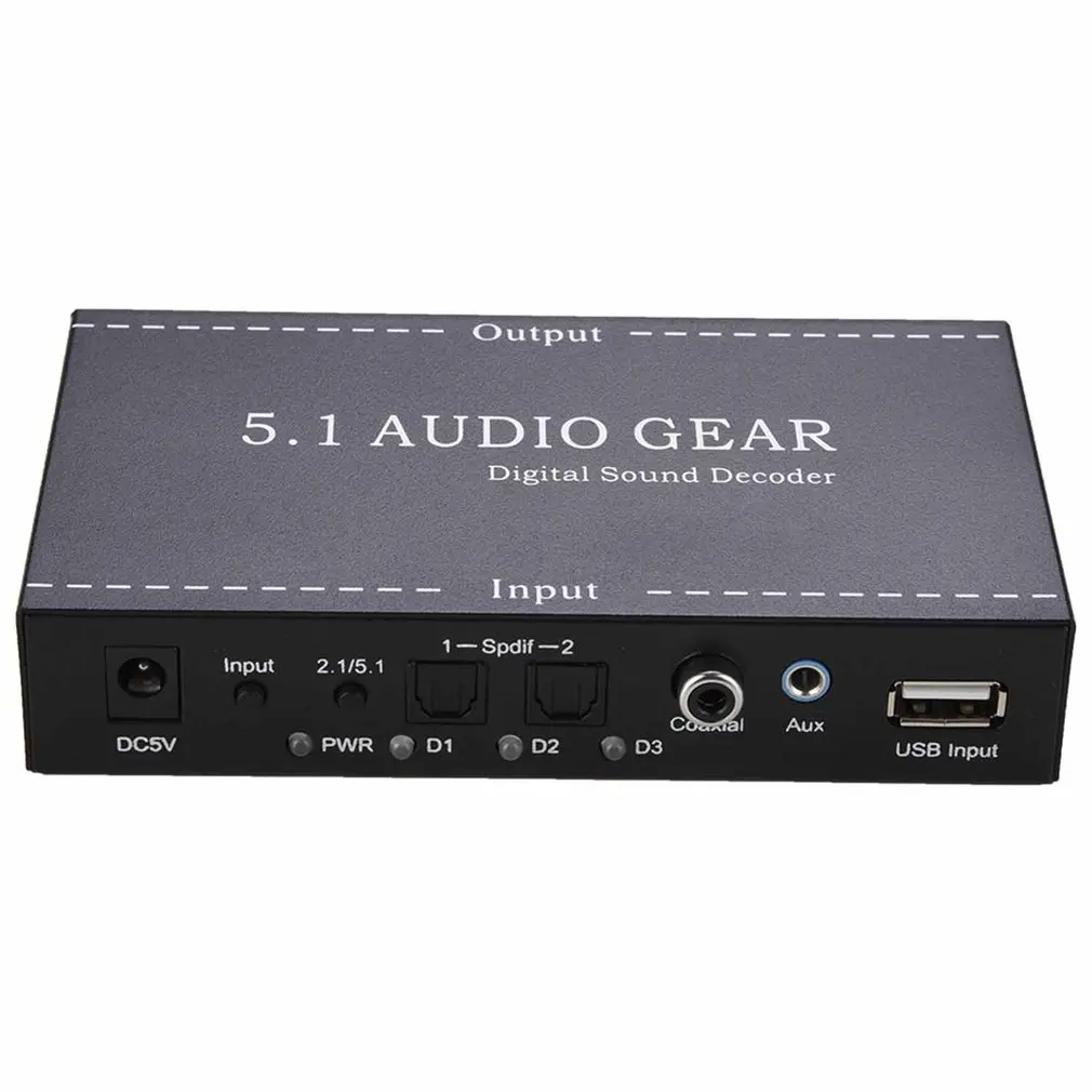 5.1 Audio Gear 2 in 1 5.1 Channel AC3/DTS 3.5mm Audio Gear Digital Surround Sound Decoder Stereo (L/R) Signals Decoder HD Play
5.1 Audio Gear 2 in 1 5.1 Channel AC3/DTS 3.5mm Audio Gear Digital Surround Sound Decoder Stereo (L/R) Signals Decoder HD Play