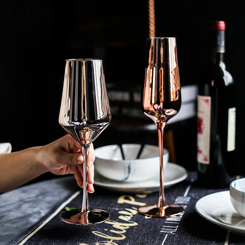 Luxury Wine Glass Rose Gold Plating Lead-Free Crystal Champagne Glass Party Barware Dinner Water Home Wedding Goblets Drinkware
Luxury Wine Glass Rose Gold Plating Lead-Free Crystal Champagne Glass Party Barware Dinner Water Home Wedding Goblets Drinkware