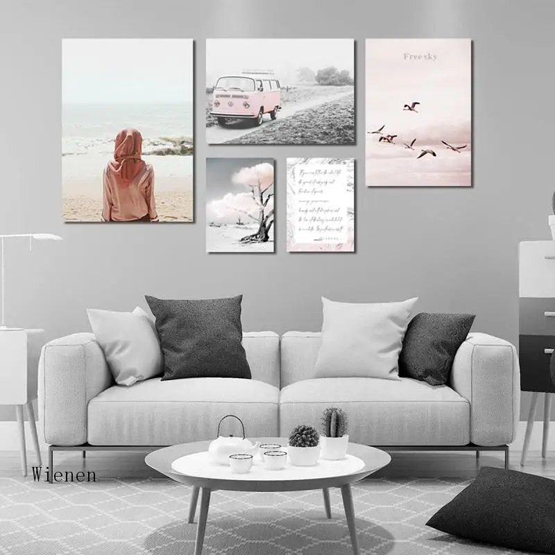 Landscape Canvas Painting with Pink Elements Big Wild Goose Car Road Art Living Room Posters Freedom No Frame Wall Pictures
Landscape Canvas Painting with Pink Elements Big Wild Goose Car Road Art Living Room Posters Freedom No Frame Wall Pictures