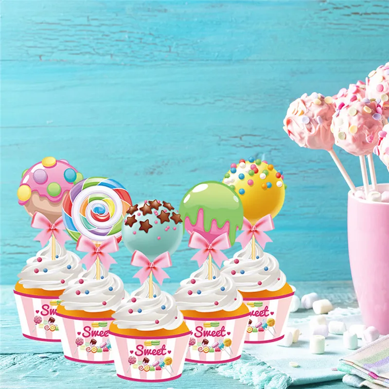 Baby Shower Colorful Lollipop Cake Topper Sweet Candy Theme Party Decorations Xmas Lollipop Cupcake Wrapper Decorating Supplies
Baby Shower Colorful Lollipop Cake Topper Sweet Candy Theme Party Decorations Xmas Lollipop Cupcake Wrapper Decorating Supplies