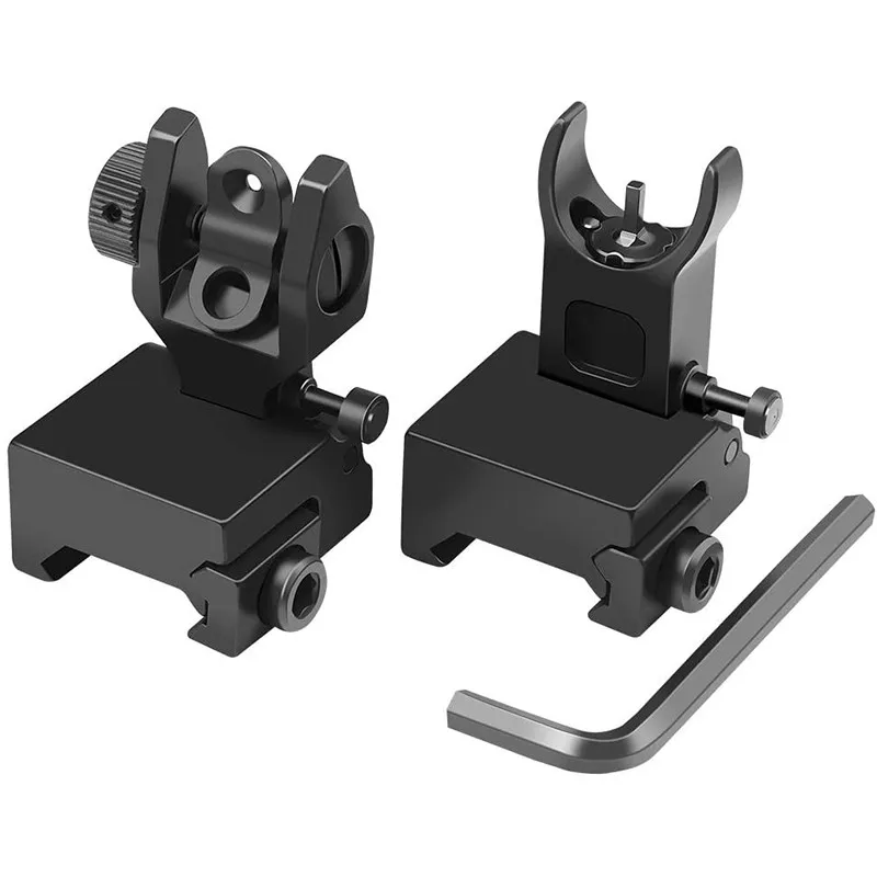 New Tactical Hunting Iron Low Flip Up Front & Rear Sight Set Folding Design Profile Quick Detach Rapid Transition Fit Most Rails
New Tactical Hunting Iron Low Flip Up Front & Rear Sight Set Folding Design Profile Quick Detach Rapid Transition Fit Most Rails