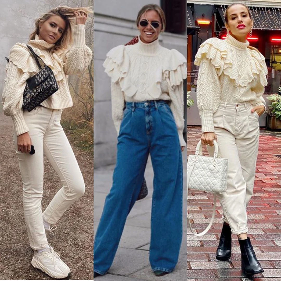 TEELYNN Turtleneck Long Sleeve Ruffle Sweater women vintage Pullovers Knitted Winter Sweaters Loose Casual Knit Jumper Top 2020
TEELYNN Turtleneck Long Sleeve Ruffle Sweater women vintage Pullovers Knitted Winter Sweaters Loose Casual Knit Jumper Top 2020