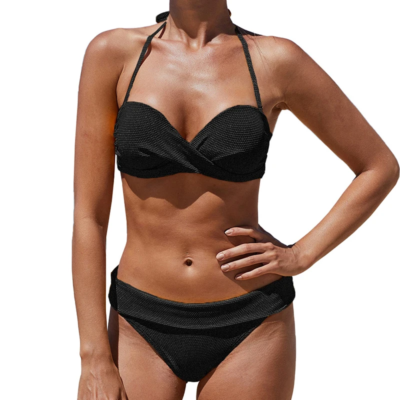 2021 Female Two Pieces Swimsuit Bikini Hot Beachwear Thong Solid Color 2 Piece Bikinis Set
2021 Female Two Pieces Swimsuit Bikini Hot Beachwear Thong Solid Color 2 Piece Bikinis Set