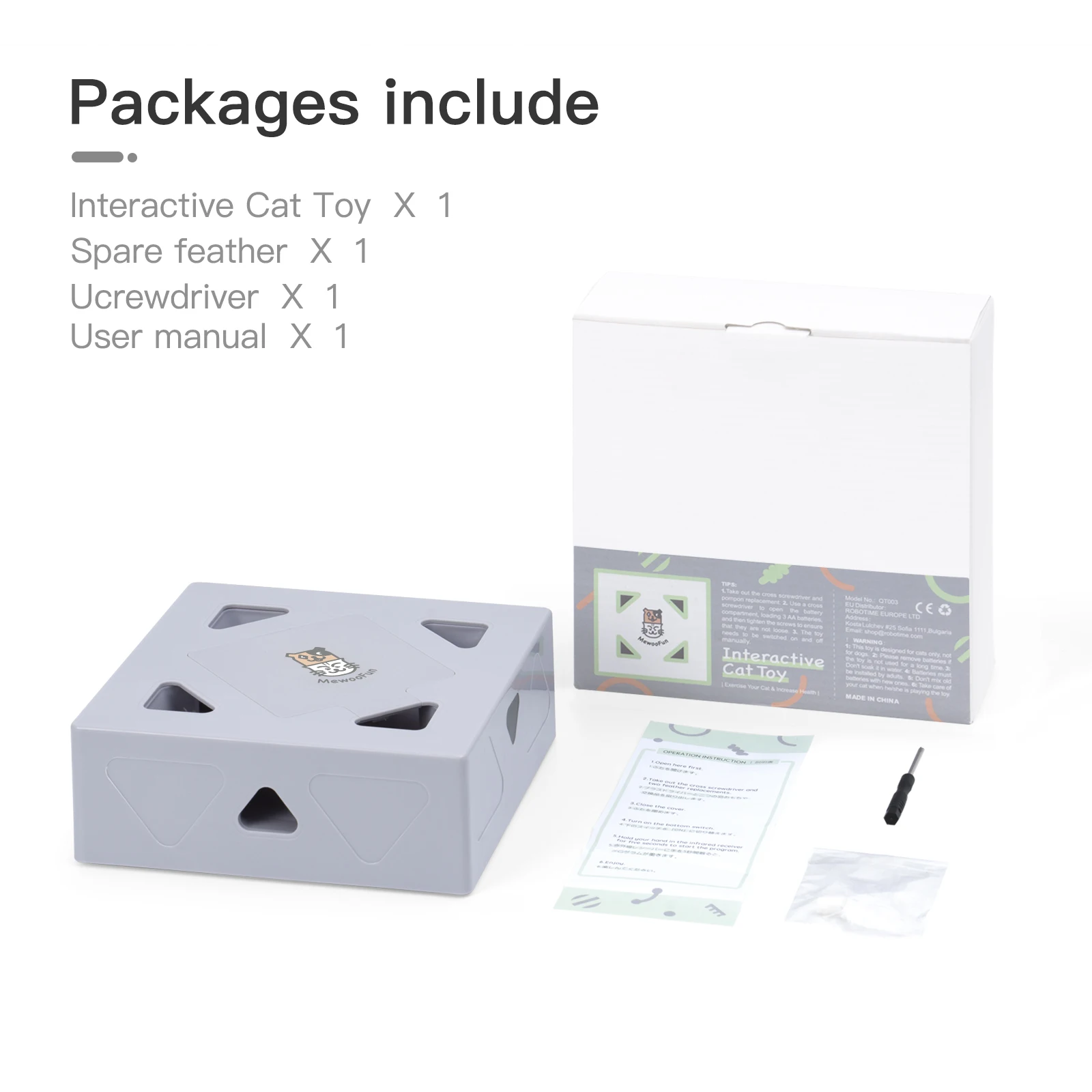 Mewoofun Electric Cat Toy Sqaure Magic Box Smart Teasing Cat Stick Crazy Game Interactive Cats Feather Toys USB Charging
Mewoofun Electric Cat Toy Sqaure Magic Box Smart Teasing Cat Stick Crazy Game Interactive Cats Feather Toys USB Charging