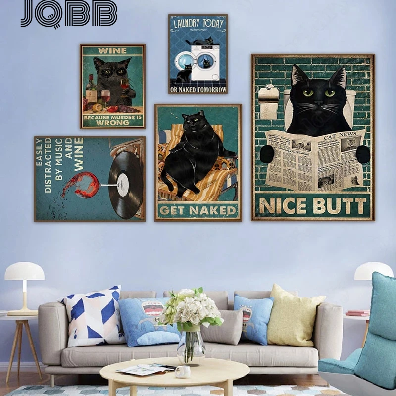 Funny Cat Bathroom Decor Wall Art Sexy Lazy With Red Wine Glass Poster And Print Your Butt Napkin Get Naked Vintage Decoration
Funny Cat Bathroom Decor Wall Art Sexy Lazy With Red Wine Glass Poster And Print Your Butt Napkin Get Naked Vintage Decoration