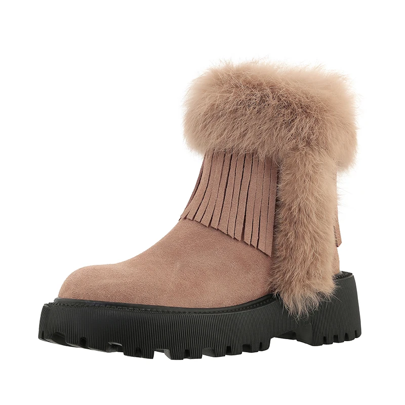 Winter New Style Thick-soled Warmth Velvet Snow Boots Sponge Cake Bottom Leather Women's Short Tube Hairy Fashion Plush Boots
Winter New Style Thick-soled Warmth Velvet Snow Boots Sponge Cake Bottom Leather Women's Short Tube Hairy Fashion Plush Boots