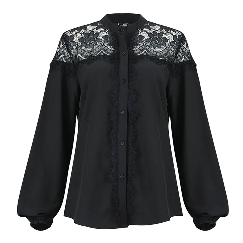 Black Lace Blouses New Women Long Sleeves Loose Casual Tops Wear Female Spring Autumn Buttons Shirts Fashion Ladies' Blouses Hot
Black Lace Blouses New Women Long Sleeves Loose Casual Tops Wear Female Spring Autumn Buttons Shirts Fashion Ladies' Blouses Hot