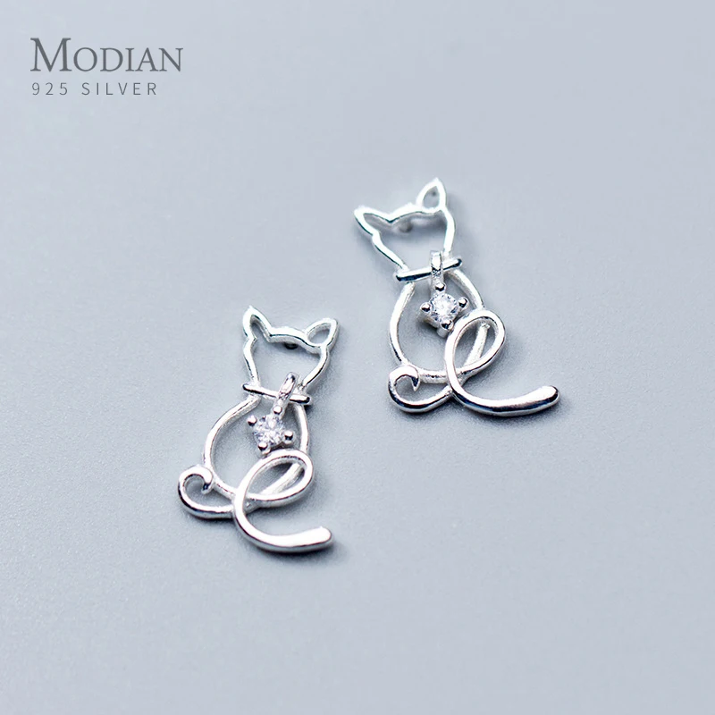 Modian Charm Classic Clear CZ Line Animal Cats Stud Earrings Romantic Female 925 Sterling Silver Jewelry For Women Christmas
Modian Charm Classic Clear CZ Line Animal Cats Stud Earrings Romantic Female 925 Sterling Silver Jewelry For Women Christmas