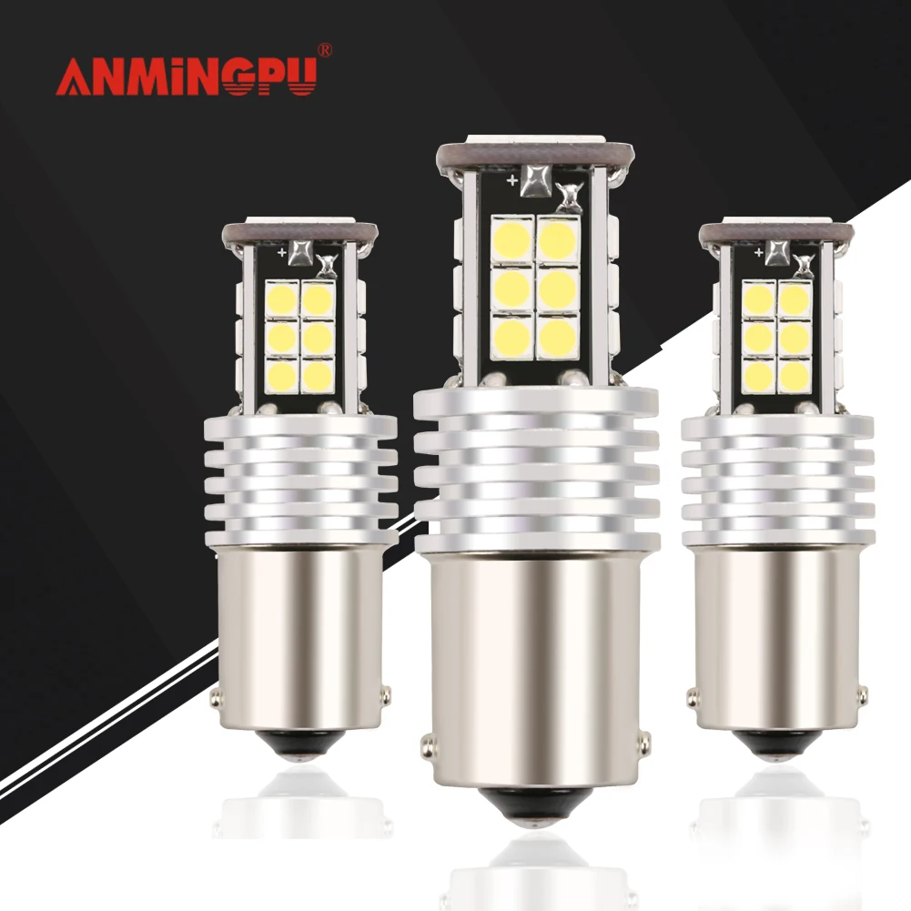 ANMINGPU 2x сигнальная лампа 1156 BA15S P21W Led T20 светодиодный сигнал поворота 7443 7440 W21W BAU15S