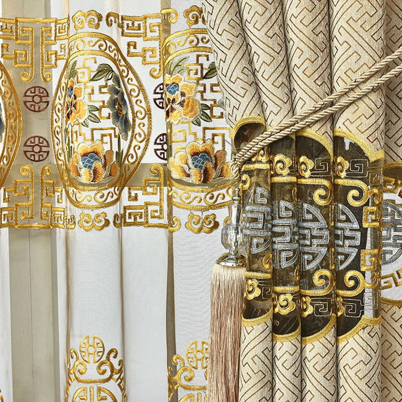 Chinese Coffee Luxury Geometric Chenille Jacquard Fabric with Hollowout Sheer Embroidery Curtains For Living Room Bedroom M203#4
Chinese Coffee Luxury Geometric Chenille Jacquard Fabric with Hollowout Sheer Embroidery Curtains For Living Room Bedroom M203#4