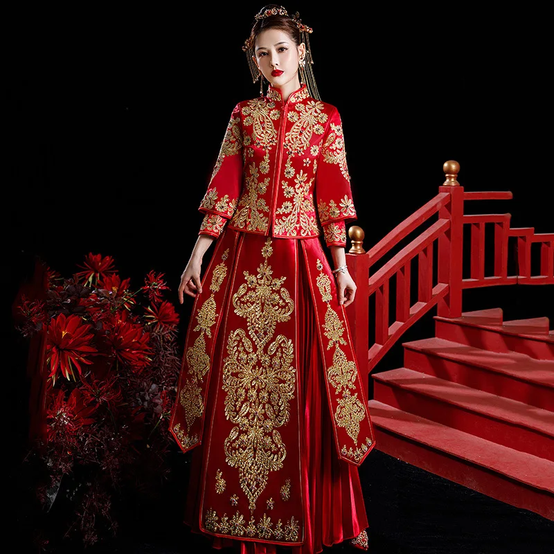 Female New Wedding Dress Embroidery Cheongsam Chinese Style Marriage Set Exquisite Bride Costume Elegant Toast Clothing S-3XL
Female New Wedding Dress Embroidery Cheongsam Chinese Style Marriage Set Exquisite Bride Costume Elegant Toast Clothing S-3XL