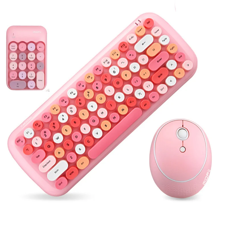 Wireless Keyboard Mouse Combos for Desketop Laptop Notebook 2.4G Wireless Number Pad Pink Girl Keyboard and Mouse
Wireless Keyboard Mouse Combos for Desketop Laptop Notebook 2.4G Wireless Number Pad Pink Girl Keyboard and Mouse