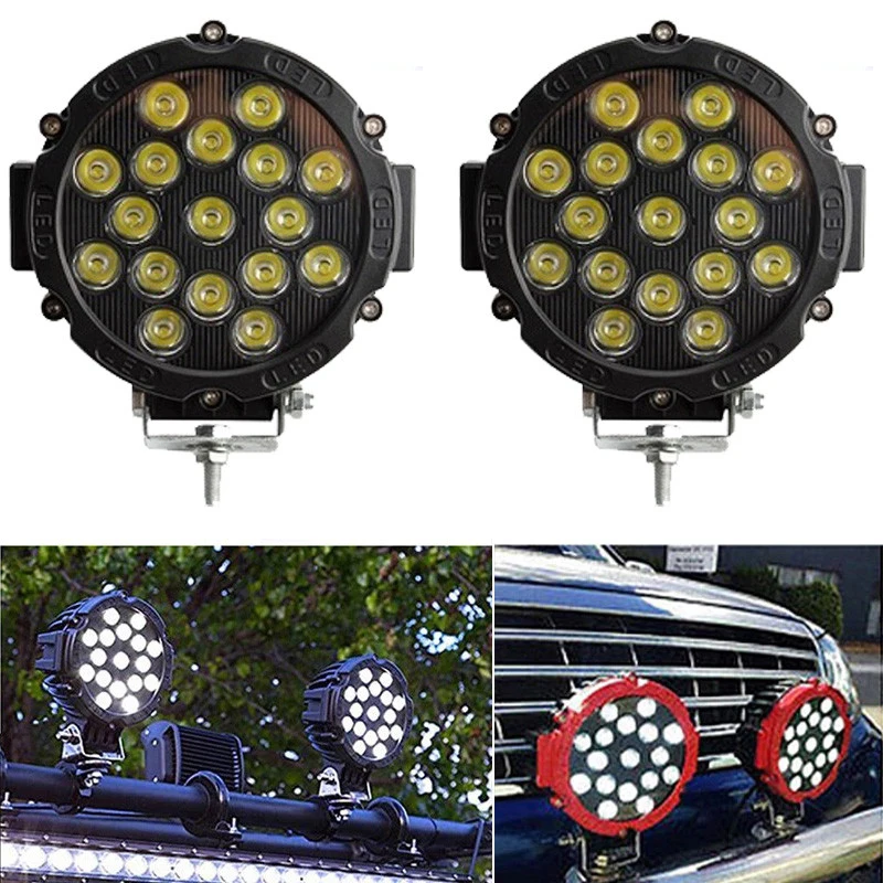 

JHS 51W 7inch LED 4x4 Fog Light Bar Spotlight 2Pcs Car LED Bar Work Light Offroad Lights For Boats Atv Light Work Lamp 12V 24V