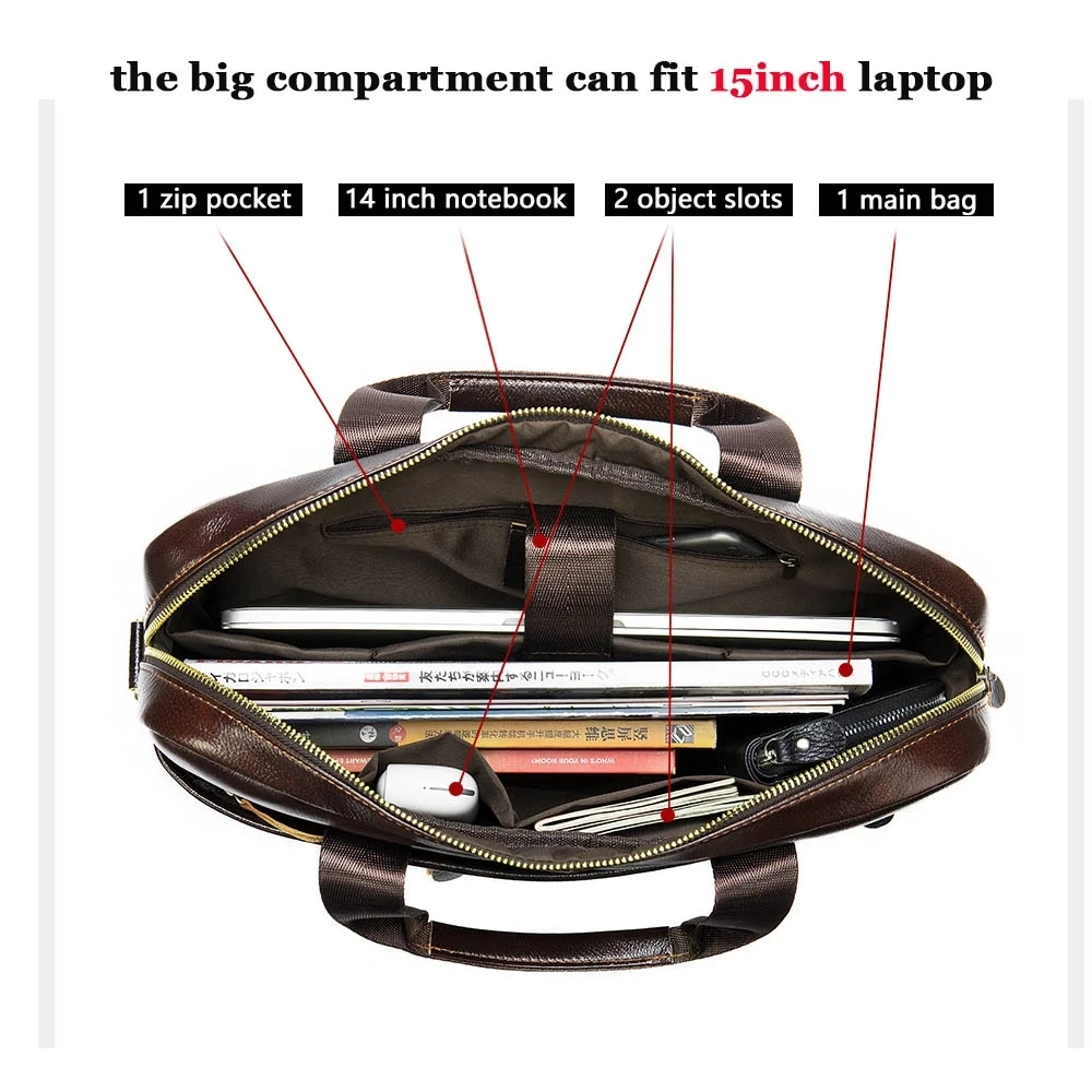 Genuine Leather Handbag Briefcase Men Bag For Laptop Document A4 Shoulder Messenger Crossbody Sac Bolso Big Male Business Casual
Genuine Leather Handbag Briefcase Men Bag For Laptop Document A4 Shoulder Messenger Crossbody Sac Bolso Big Male Business Casual