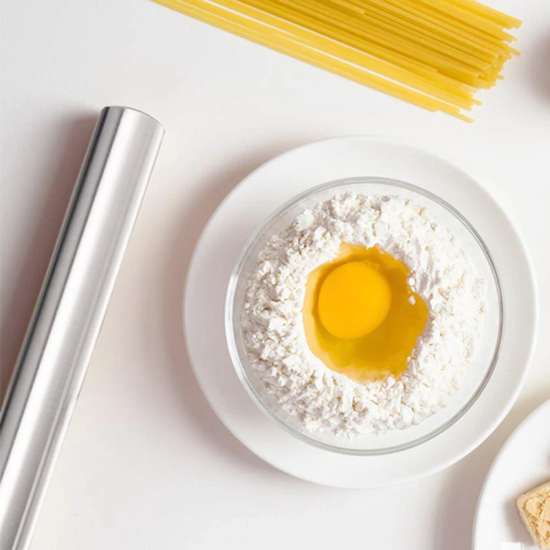 New Brand EH-LIEF Silver Stainless Steel Rolling Pin Hand Dough Roller Bake Cake Pizza Kitchen Accessories Non-stick 40cm
New Brand EH-LIEF Silver Stainless Steel Rolling Pin Hand Dough Roller Bake Cake Pizza Kitchen Accessories Non-stick 40cm