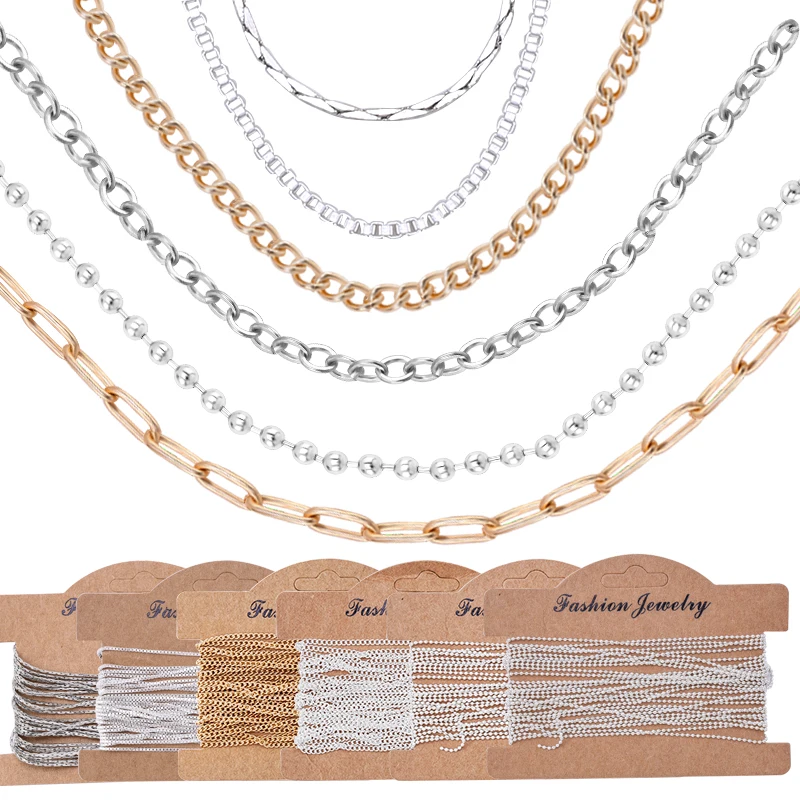 6 Kinds Of Jewelry Making Chain Silver-Plated Gold Copper Chain DIY Jewelry Accessories For Necklace Bracelet Crafts 5 Meters
6 Kinds Of Jewelry Making Chain Silver-Plated Gold Copper Chain DIY Jewelry Accessories For Necklace Bracelet Crafts 5 Meters