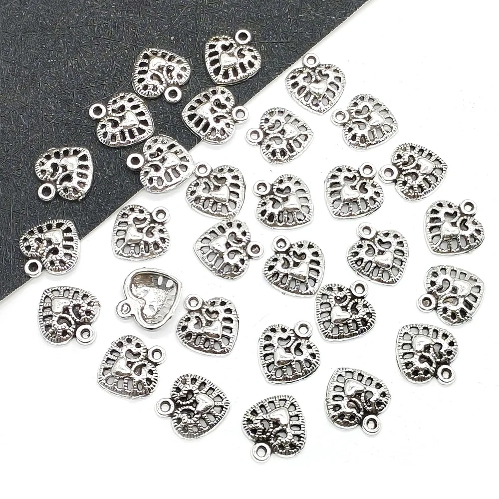 10Pcs Zinc Alloy Heart-shaped Hollow Pendant Fashion Jewelry Making Supplies Charms DIY Anklet Necklace Bracelet Accessories 
10Pcs Zinc Alloy Heart-shaped Hollow Pendant Fashion Jewelry Making Supplies Charms DIY Anklet Necklace Bracelet Accessories