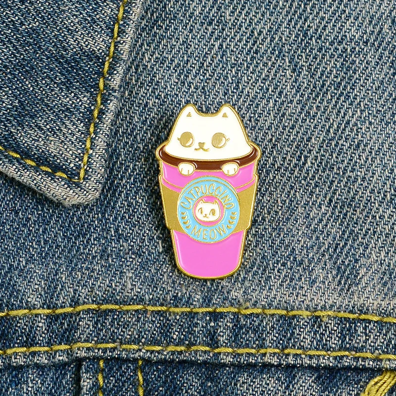 Pink Cup Cat Brooch for Men Women Cute Cartoon Bag Shirt Enamel Pins Broches Badge Pines Metalicos Jewelry Brosche Accessories
Pink Cup Cat Brooch for Men Women Cute Cartoon Bag Shirt Enamel Pins Broches Badge Pines Metalicos Jewelry Brosche Accessories