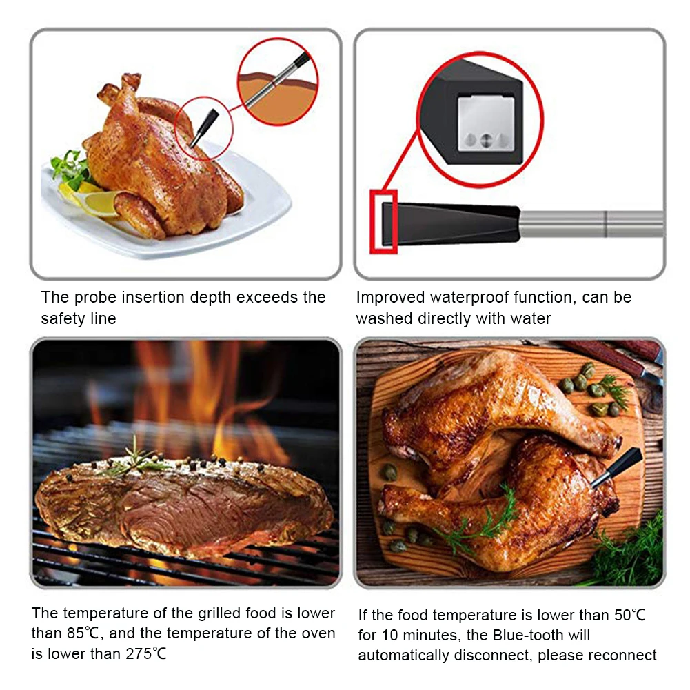Kitchen Oven Thermometer Wireless Smart BBQ Meat Food Cooking Steak Thermometer Bluetooth Outdoor Barbecue Gifts
Kitchen Oven Thermometer Wireless Smart BBQ Meat Food Cooking Steak Thermometer Bluetooth Outdoor Barbecue Gifts