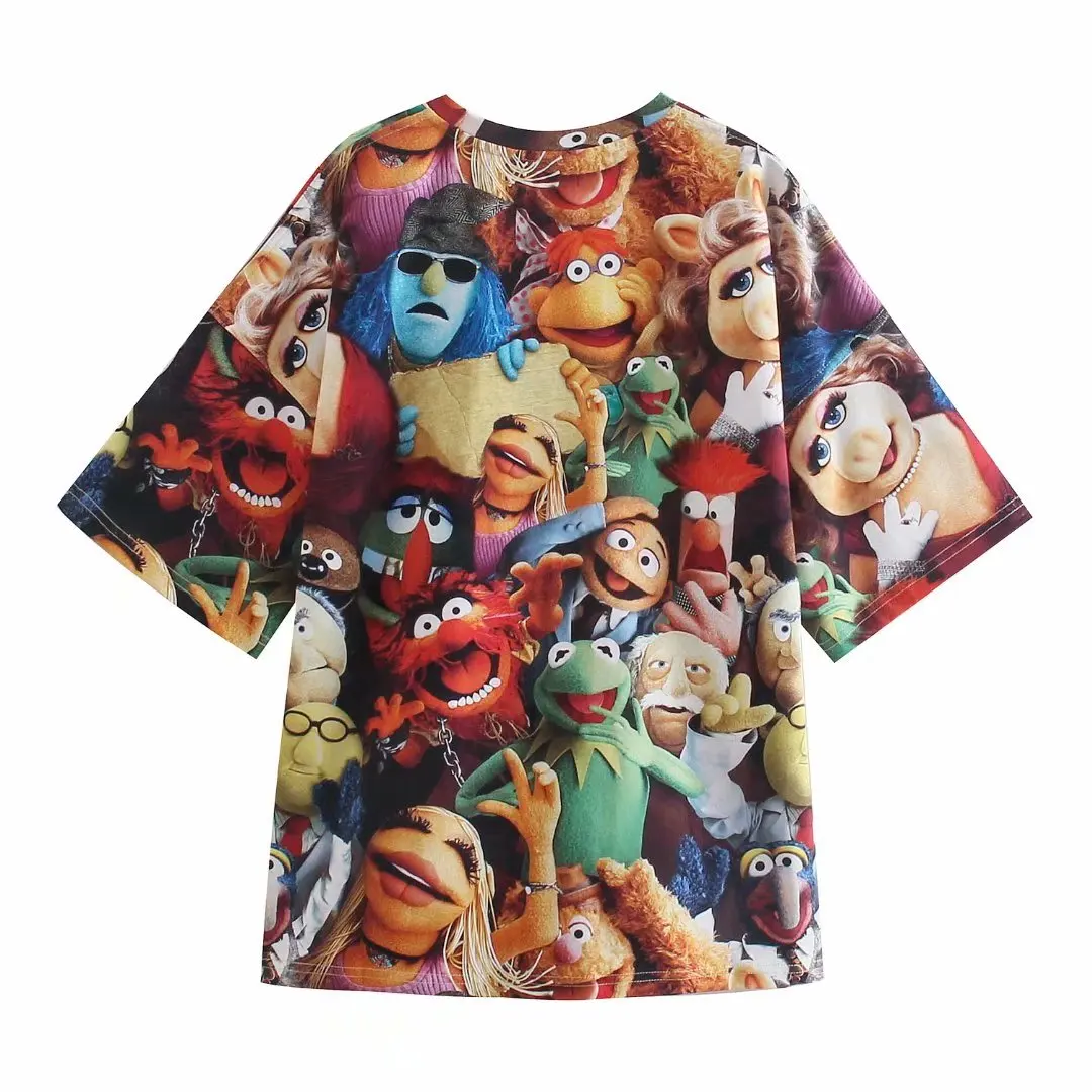 Za Streetwear Carton Print Cotton T-Shirts Women Fashion 2021 Oversized Summer Short Sleeve Tops Mujer Chic T-Shirts
Za Streetwear Carton Print Cotton T-Shirts Women Fashion 2021 Oversized Summer Short Sleeve Tops Mujer Chic T-Shirts