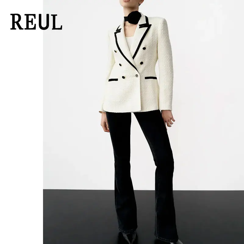 REUL Women Fashion Black Stripe Tweed Thick Crystal Button Blazer Coat Vintage Long Sleeve Pocket Female Outerwear Chic Veste
REUL Women Fashion Black Stripe Tweed Thick Crystal Button Blazer Coat Vintage Long Sleeve Pocket Female Outerwear Chic Veste