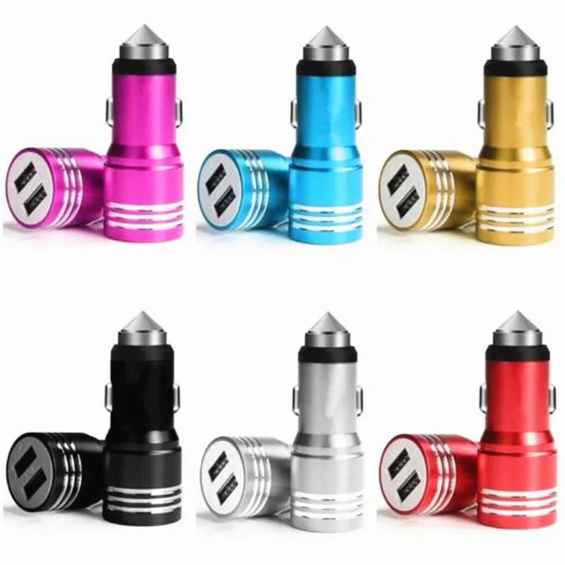 2000PCS Dual usb ports Car charger Hammer Safety Aluminum Alloy Car Chargers Adapter For cellphone S8 S9 S10
2000PCS Dual usb ports Car charger Hammer Safety Aluminum Alloy Car Chargers Adapter For cellphone S8 S9 S10