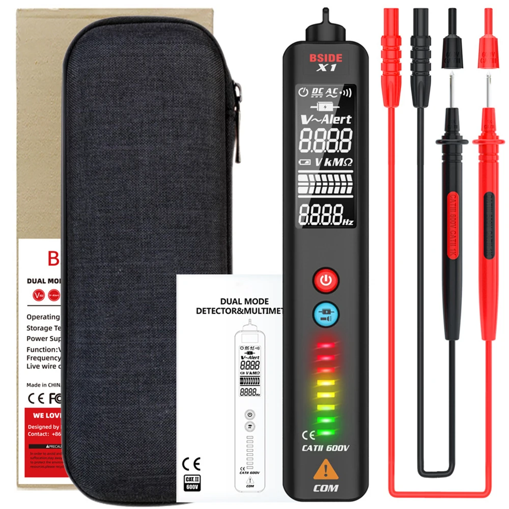 BSIDE X1 Voltage Detector Tester Smart Multimeter Non-Contact Infrared Thermometer EBTN Display Live Wire Test Pencil Meter
BSIDE X1 Voltage Detector Tester Smart Multimeter Non-Contact Infrared Thermometer EBTN Display Live Wire Test Pencil Meter