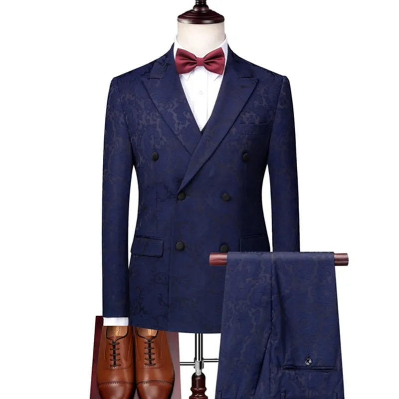 Blazer Pants Vest Suit 3 Psc Sets Groom Wedding Party Dress Jacket Coat Trousers Jacquard Design High Quality Slim Men's Tuxedo
Blazer Pants Vest Suit 3 Psc Sets Groom Wedding Party Dress Jacket Coat Trousers Jacquard Design High Quality Slim Men's Tuxedo