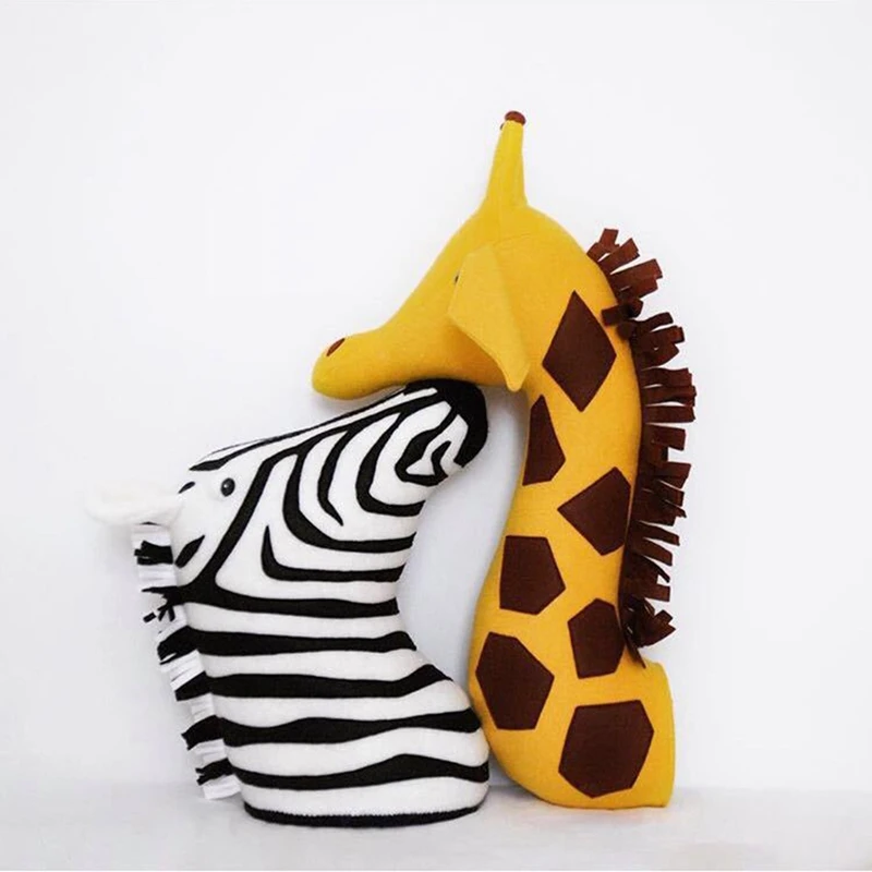 3D Felt Head Animals Head Toys Kids Bedroom Cute Stuffed Wall Hangings Decoration (2Pack)Zebra+Giraffe 
3D Felt Head Animals Head Toys Kids Bedroom Cute Stuffed Wall Hangings Decoration (2Pack)Zebra+Giraffe