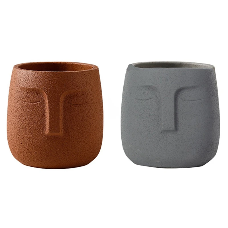2 Pcs Human Face Ceramic Flowerpot Nordic Plant Pot Green Bonsai Interior Decoration Home Decor, Orange & Dark Gray
2 Pcs Human Face Ceramic Flowerpot Nordic Plant Pot Green Bonsai Interior Decoration Home Decor, Orange & Dark Gray