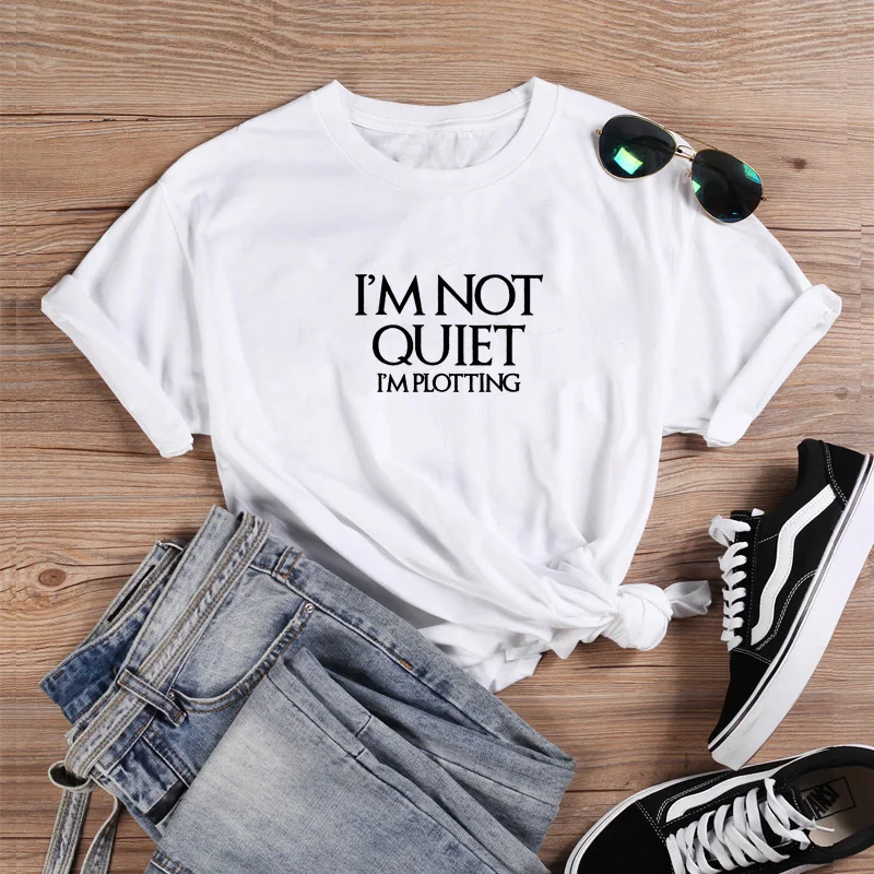 I'm Not Quiet Shirt Fashion T-shirt Women Summer Cotton T Shirt Women Harajuku O-neck Ladies Top Tee Shirt Femme Black & White
I'm Not Quiet Shirt Fashion T-shirt Women Summer Cotton T Shirt Women Harajuku O-neck Ladies Top Tee Shirt Femme Black & White