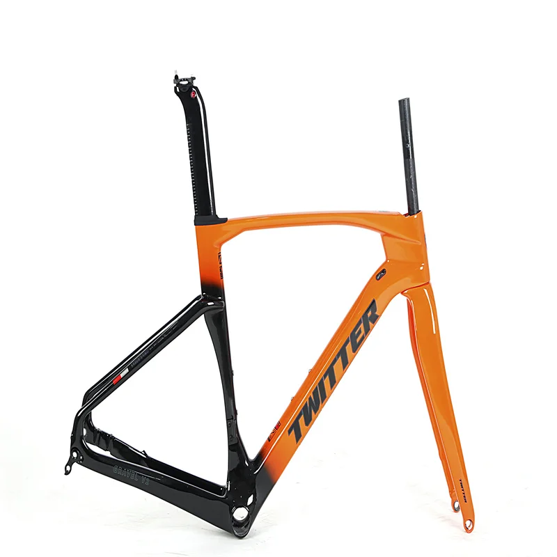 TWITTER Matte carbon fiber road bike frame 700*40C fat tire gravel road bike carbon frame set road bike frame carbon disc frame
TWITTER Matte carbon fiber road bike frame 700*40C fat tire gravel road bike carbon frame set road bike frame carbon disc frame
