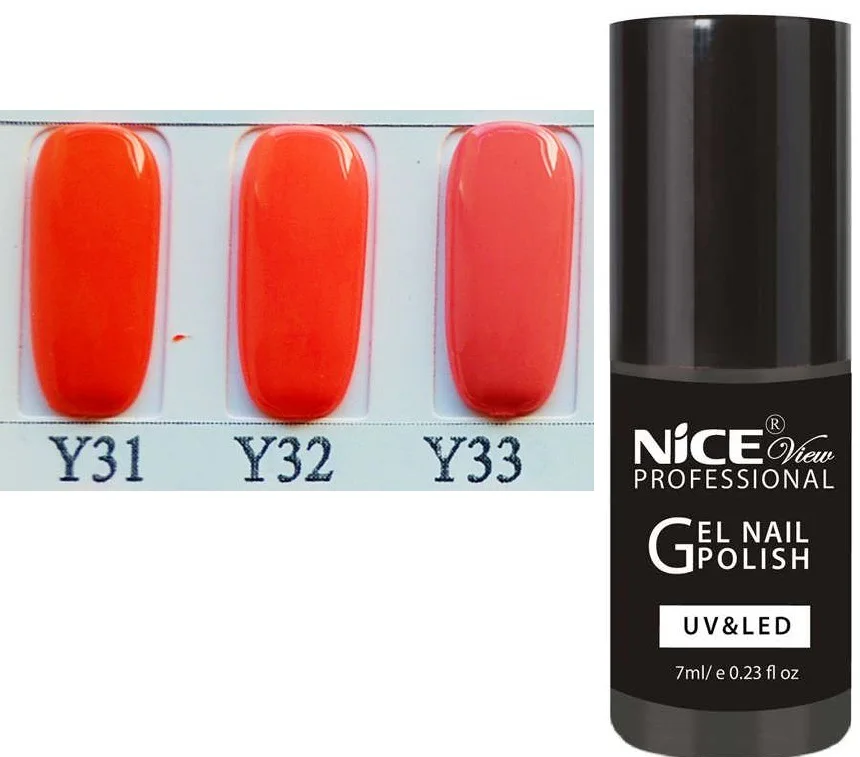 NICE UV GEL-лак (SHELLAC) № 32-Y (097) 7мл Красный лосось 1-6 шт | Красота и здоровье