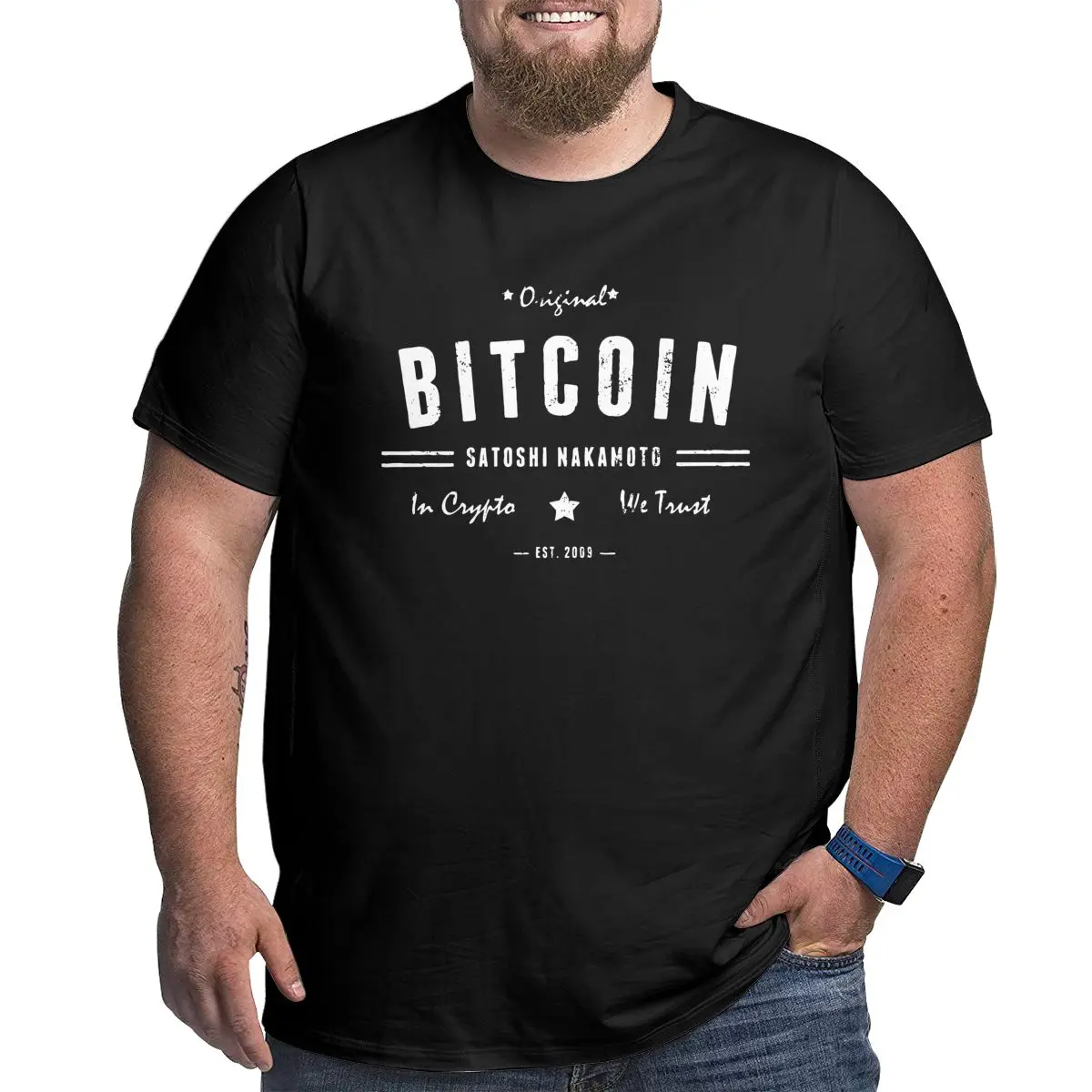 Прохладный Bitcoin оригинальный Сатоши футболка для мужчин Хлопковые футболки с
