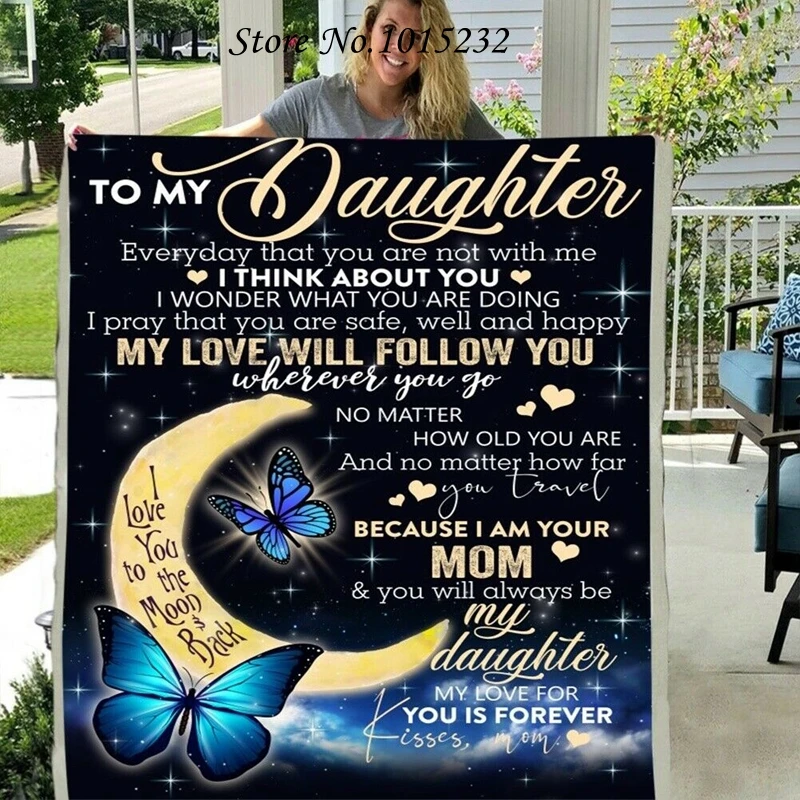 Letter Blanket To My Daughter 3D Printed Fleece Blanket for Beds Thick Quilt Fashion Throw Blanket From Love Mom Gift W80
Letter Blanket To My Daughter 3D Printed Fleece Blanket for Beds Thick Quilt Fashion Throw Blanket From Love Mom Gift W80