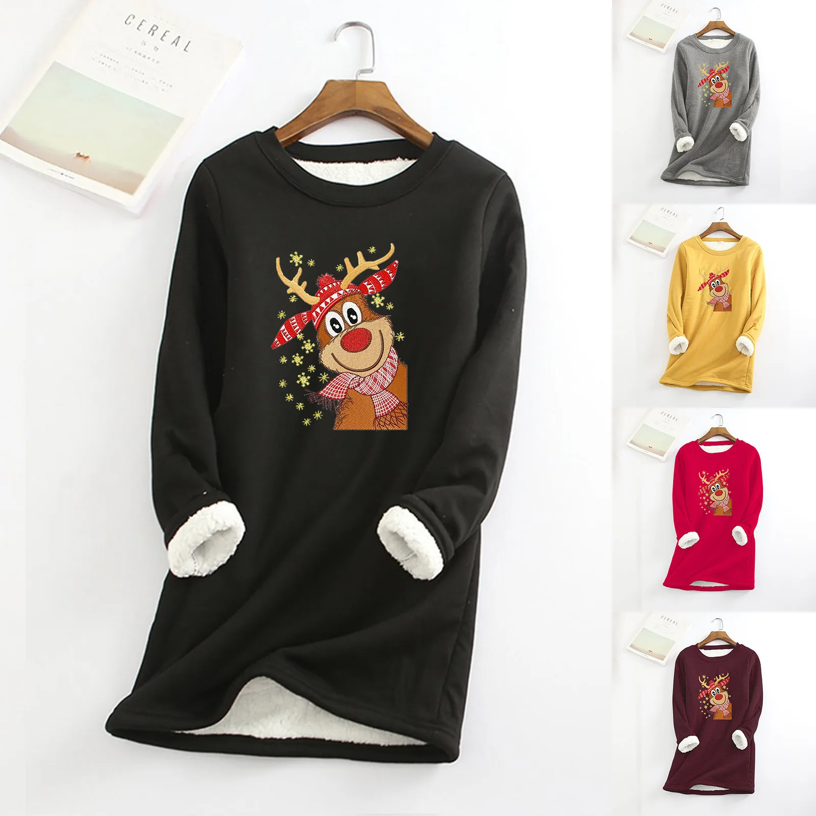 Women Top O-neck Warm Thick Underwear Printing Sweatshirt Christmas Fleece Women's Hoodies & Sweatshirts
Women Top O-neck Warm Thick Underwear Printing Sweatshirt Christmas Fleece Women's Hoodies & Sweatshirts