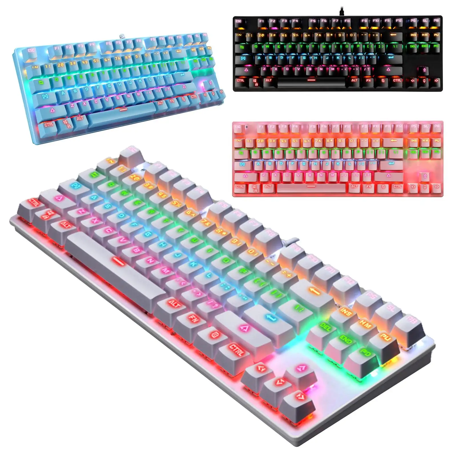 K550 87 клавиш USB Проводная RGB подсветка синий переключатель игровая механическая клавиатура
K550 87 клавиш USB Проводная RGB подсветка синий переключатель игровая механическая клавиатура