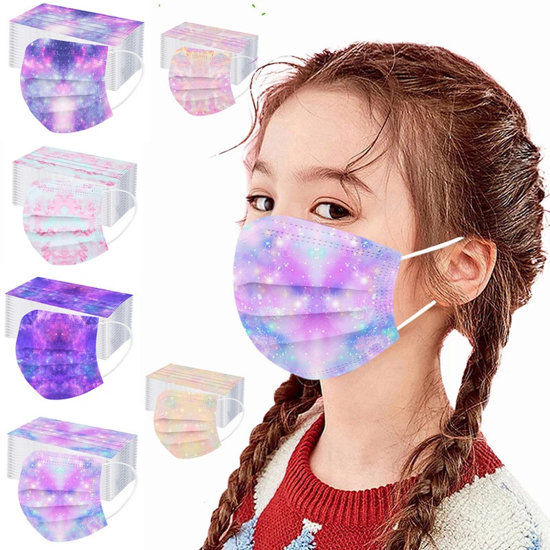50PC Kids Disposable Face mask Tie dye print 3 Layer Anti-dust Pollution Masks Fabric Meltblown Face Cover Halloween Cosplay
50PC Kids Disposable Face mask Tie dye print 3 Layer Anti-dust Pollution Masks Fabric Meltblown Face Cover Halloween Cosplay
