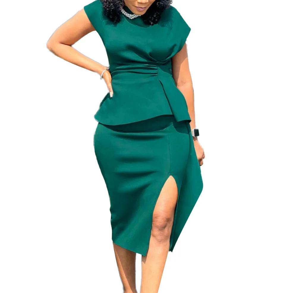White Green African Dresses for Women 2021 African Women Short Sleeve O-neck Knee-length Dress African Clothing
White Green African Dresses for Women 2021 African Women Short Sleeve O-neck Knee-length Dress African Clothing