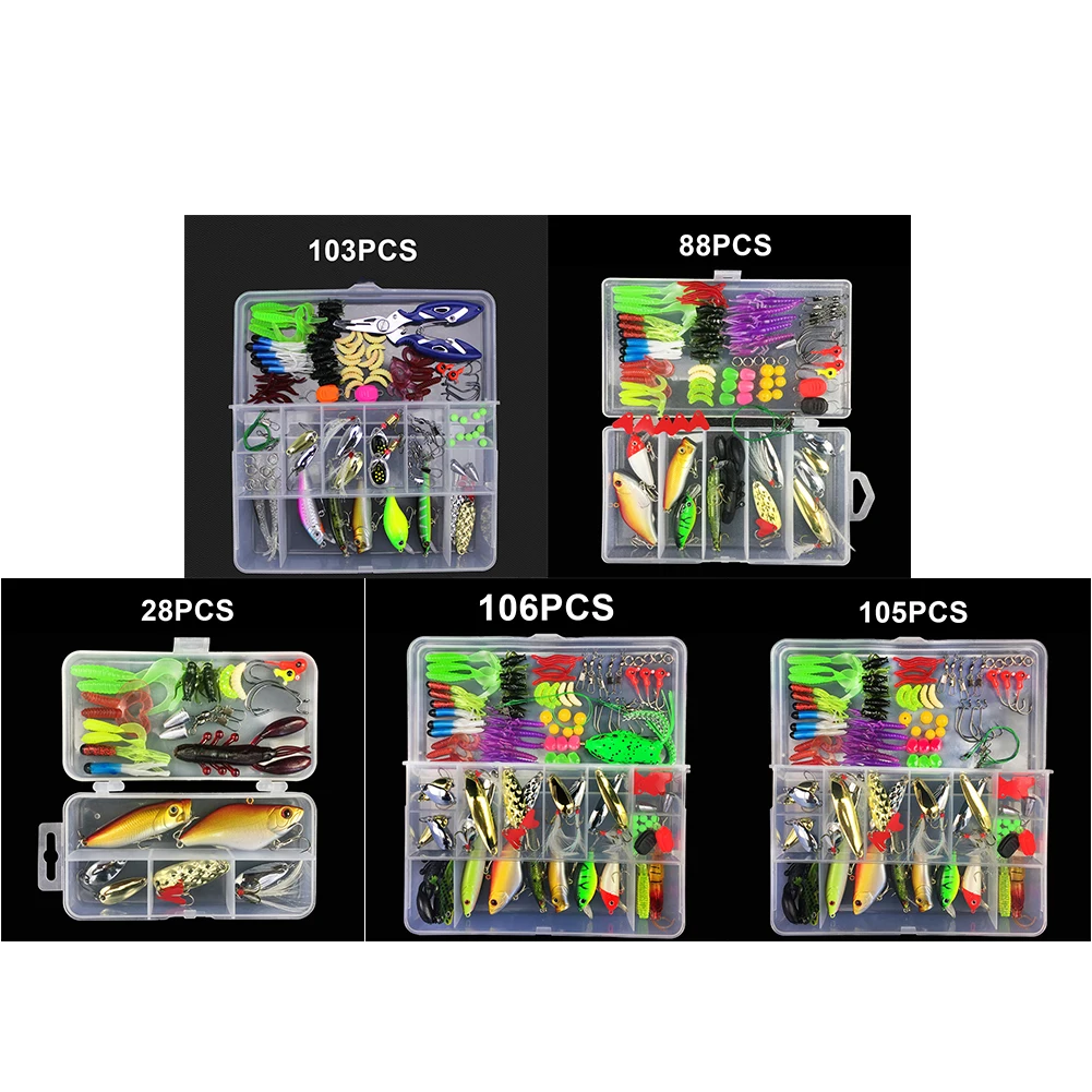 28/88/105/106/103 Pcs Multifunctional Lure Bait Suit Fishing Tools PP All Depth Tackle Top Grade Suit Fishing Accessory
28/88/105/106/103 Pcs Multifunctional Lure Bait Suit Fishing Tools PP All Depth Tackle Top Grade Suit Fishing Accessory