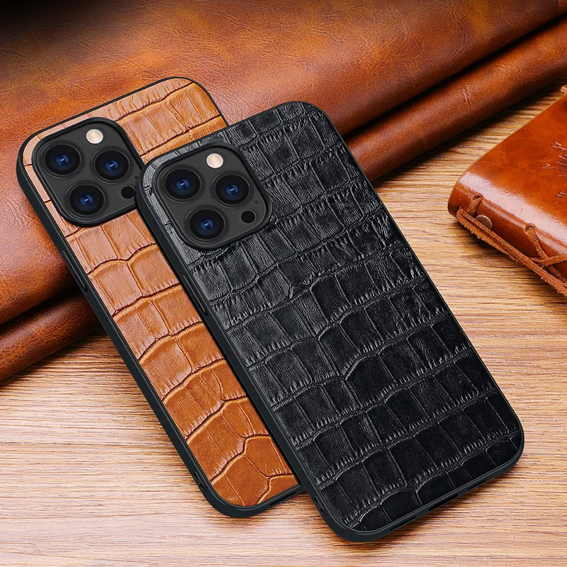 Crocodile Pattern Genuine Leather Back Cover For iPhone 13 12 11 Pro Max 12 13 Mini Fashion Business Cowhide Protection Cases
Crocodile Pattern Genuine Leather Back Cover For iPhone 13 12 11 Pro Max 12 13 Mini Fashion Business Cowhide Protection Cases