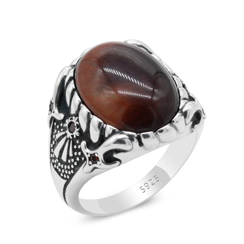 Red Tiger Eyes Stone Ring for Men 925 Sterling Silver With Red CZ Thai Silver Unique Design Ring for Male Women Turkish Jewelry
Red Tiger Eyes Stone Ring for Men 925 Sterling Silver With Red CZ Thai Silver Unique Design Ring for Male Women Turkish Jewelry