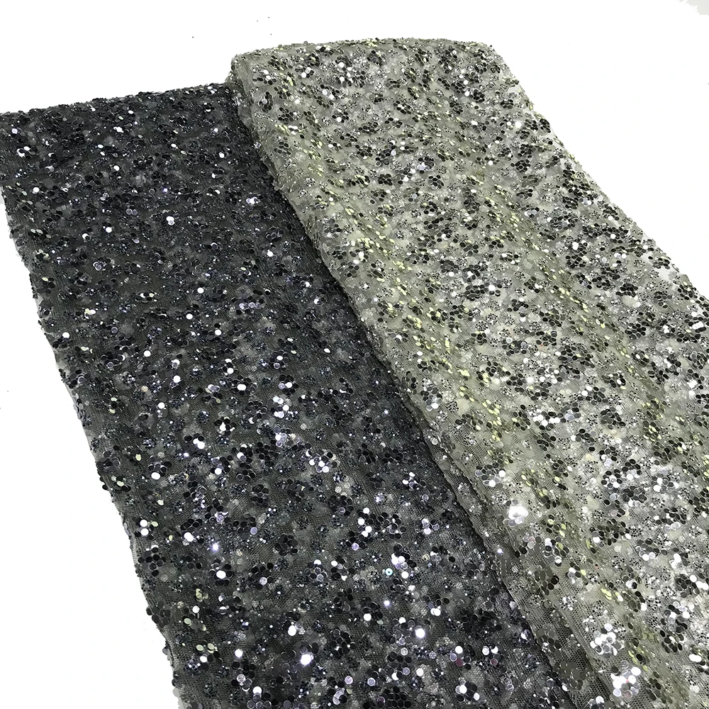 Dark Gray/Silver Gorgeous Glitter Lace Fabric Sequin Tulle Mesh Polyester Textiles for Sewing African Nigerian Party Night Dress
Dark Gray/Silver Gorgeous Glitter Lace Fabric Sequin Tulle Mesh Polyester Textiles for Sewing African Nigerian Party Night Dress