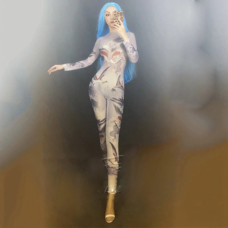 Womens Dance Costume Sexy Printed Stretch Jumpsuit Dance Stage Outfits Performance Clothes Bar Nightclub Show Dance Costumes
Womens Dance Costume Sexy Printed Stretch Jumpsuit Dance Stage Outfits Performance Clothes Bar Nightclub Show Dance Costumes